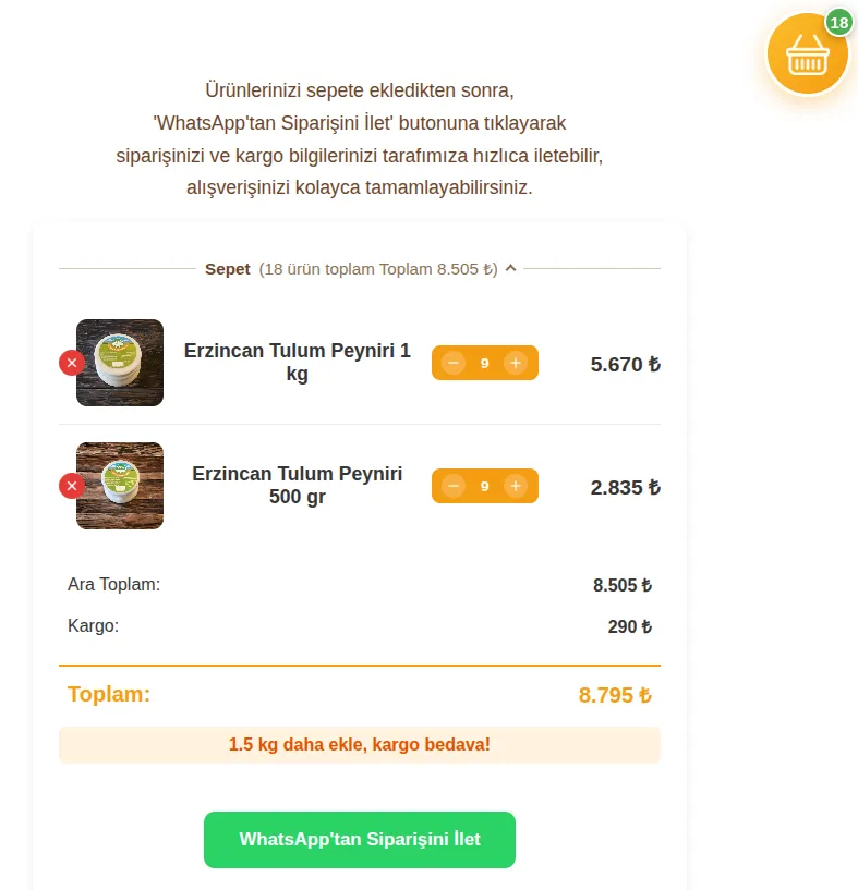 Sepet & Ödeme Aşaması