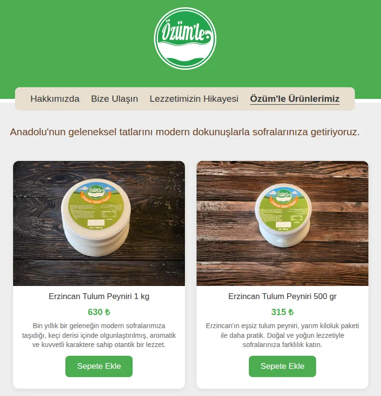 Ürün Kataloğu Görünümü